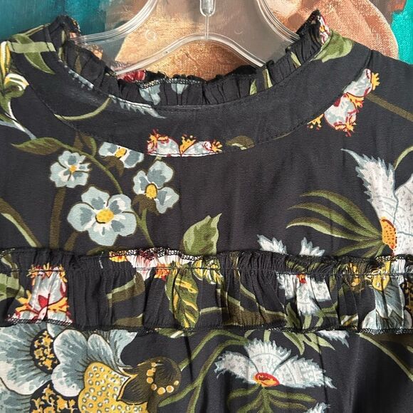 Twik by Simons Black Floral Long Sleeve Dress M - Picture 3 of 16